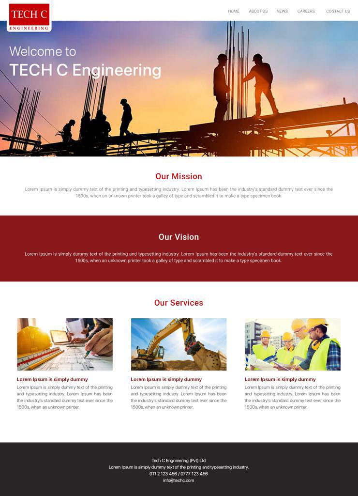 Skynetsolution.lk website for TECH C